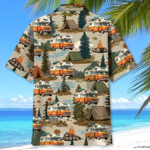 Retro RV Camping Adventure Hawaiian Shirt