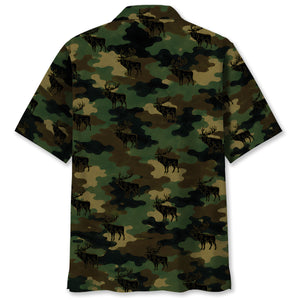 Elk Camouflage Millitary Hawaiian Shirt