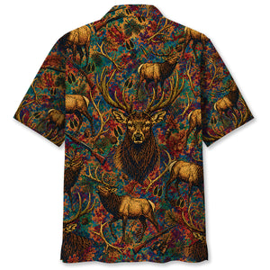 Psychedelic Elk Hunting Hawaiian Shirt