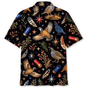 Quail Hunting Retro Black Hawaiian Shirt