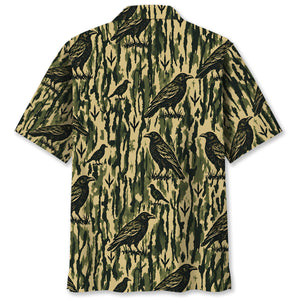 Crow Stripe Camouflage Hawaiian Shirt
