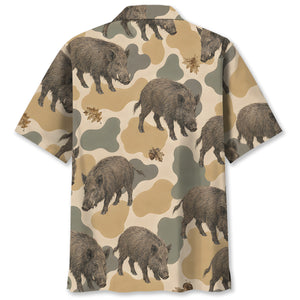 Feral Hog Camouflage Hawaiian Shirt