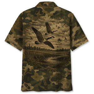 Goose Camouflage Dark Hawaiian Shirt