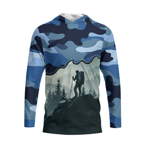 Hiking Mountain Blue Camo All Over Print Shirt
