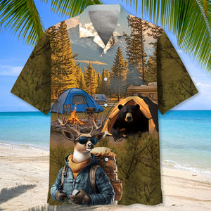 Camping In The Wild Forest Hawaiian Shirt