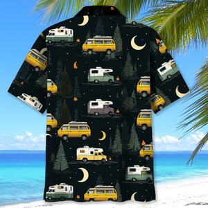 Night Forest Class B Motorhome Hawaiian Shirt