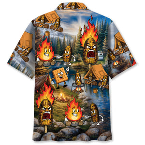 Burnt Corn Funny Camping Hawaiian Shirt