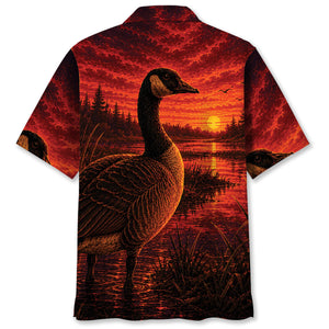 Goose Hunting Burnt Sky Hawaiian Shirt