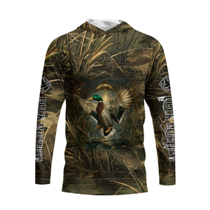 Mallard Duck Hunting Dark Camo All Over Print Shirt