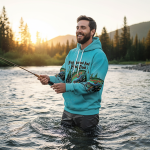 Fish Around And Find Trout Retro Graphic All Over Print Shirt