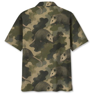 Opossum Camouflage Graphic Pattern Hawaiian Shirt