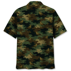 Mourning Dove Camouflage Millitary Hawaiian Shirt