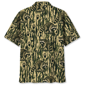 Raccoon Stripe Camouflage Hawaiian Shirt