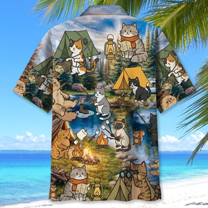 Funny Cat Campsite Hawaiian Shirt