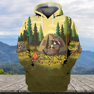 Funny Raccoon Drinking Not All Who Wander Are Lost All Over Print