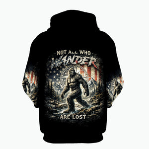 Not All Who Wander Are Lost Bigfoot Hiking All Over Print Shirt