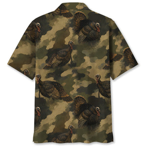 Wild Turkey Camouflage Graphic Pattern Hawaiian Shirt
