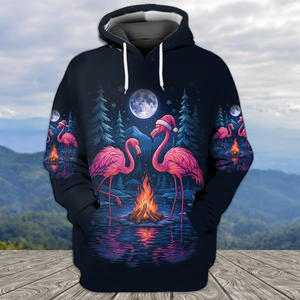 Crazy Friends Camping Memories Flamingo Christmas All Over Print Shirt