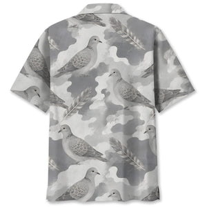 Wild Dove Gray Camouflage Hawaiian Shirt