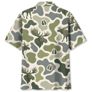 Moose Camouflage Hunting Funny Pattern Hawaiian Shirt