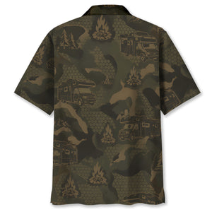 Class B Motorhome Camping Camouflage Hawaiian Shirt