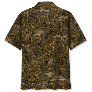 Vintage Quail Hunter Camo Hawaiian Shirt