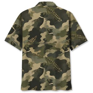 Pheasant Camouflage Ring Necked Pattern Hawaiian Shirt