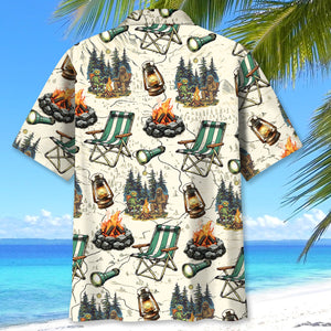 Alien And Bigfoot Camping Hawaiian Shirt