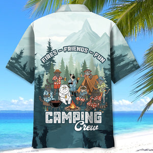 Friends, Fires, Fun Camping Crew Cat Breeds Hawaiian Shirt
