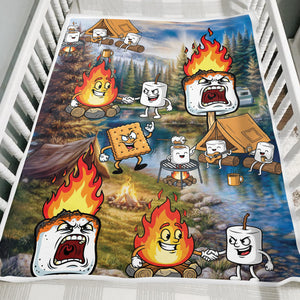 Burnt Marshmallow Camping Fleece Blanket Collection