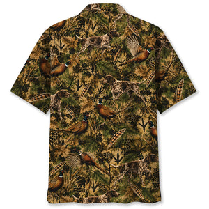 Pheasant Hunting Hex Camo Hawaiian Shirt