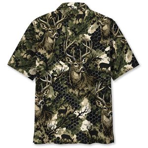 Tactical Hexagonal Deer Hunting Camo Hawaiian Shirt