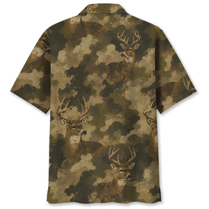 Deer Camouflage Graphic Pattern Hawaiian Shirt