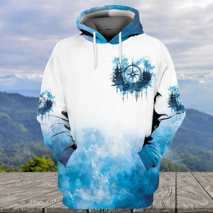 Compass The Mountains Are Calling And I Must Go All Over Print Shirt