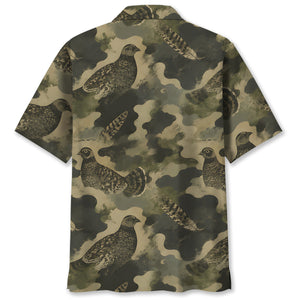 Grouse Camouflage Graphic Pattern Hawaiian Shirt