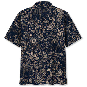 Midnight Bear Hunting Paisley Hawaiian Shirt