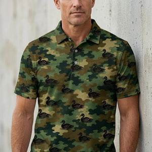 Duck Camouflage Millitary Men Polo Shirt