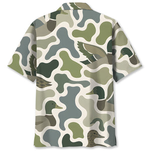 Mallard Ducks Camouflage Hunting Funny Pattern Hawaiian Shirt