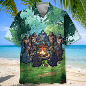 Bigfoot Camping Crew Hawaiian Shirt
