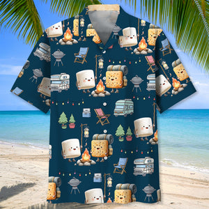 Angry Marshmallow On Fire Hawaiian Shirt
