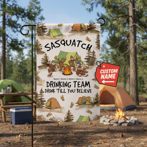 Sasquatch Campfire Drinking Team Flag Decor