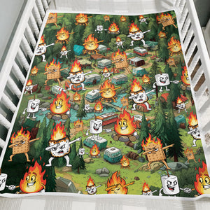 Burnt Marshmallow Camping Fleece Blanket Collection
