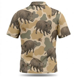 Feral Hog Camouflage Men Polo Shirt