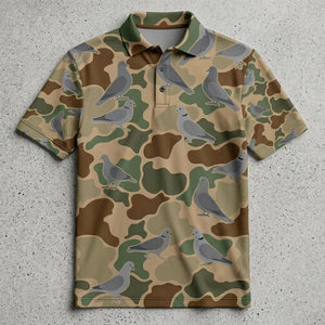 Dove Hunting Camouflage Pattern Men Polo Shirt