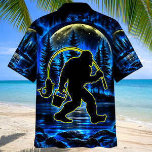 Bigfoot Fishing Hawaiian Shirt