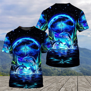 Peace Sea Happy Dolphins All Over Print Shirt