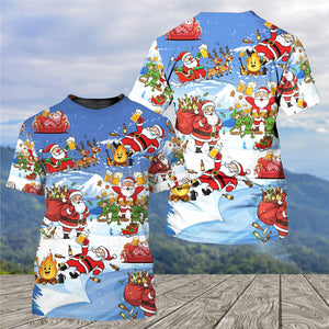 Santa Camping Funny All Over Print Shirt