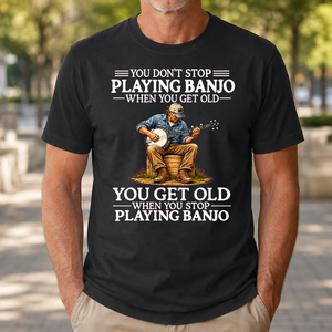 Old Man Don't Stop Playing Banjo - 4-TS2D-Black