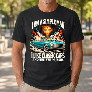 I Like Classic Cars & Believe In Jesus - 4-TS2D-Black