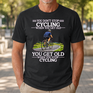 Old Man Don't Stop Cycling - 4-TS2D-Black